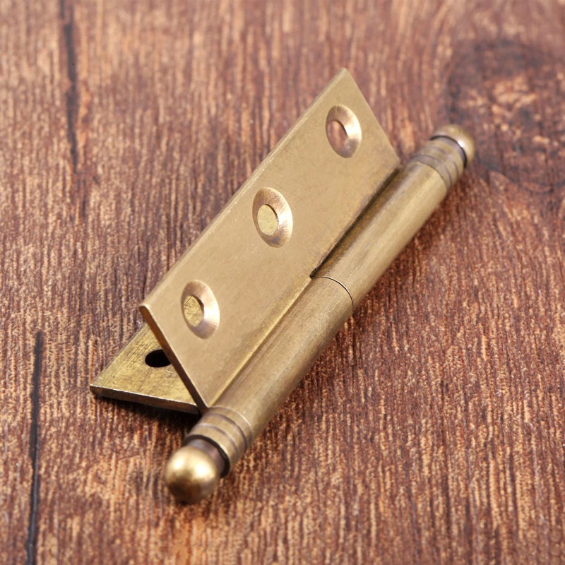 dophee 2pcs Vintage Industrial Style Folding Butt Hinges with Screws for Cupboard Cabinet Door Wardrobe Wooden Boxes Cases Furniture Hardware, Antique Brass, 2.83"x1.97"x1.34" - Image 3